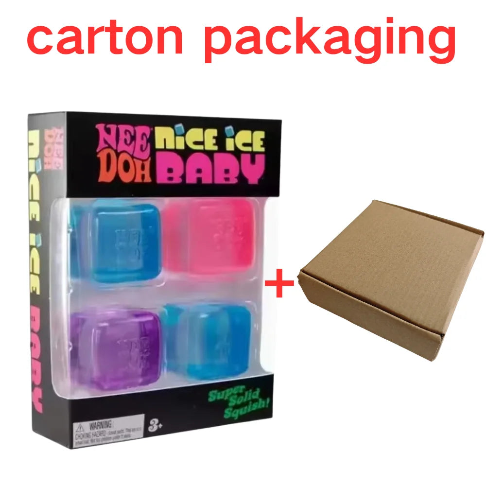 Needoh Mini 4 Pack Series Nice Cube Sensory Toys Stress Pinching Relieving Puzzle Solving Blind Box Gift