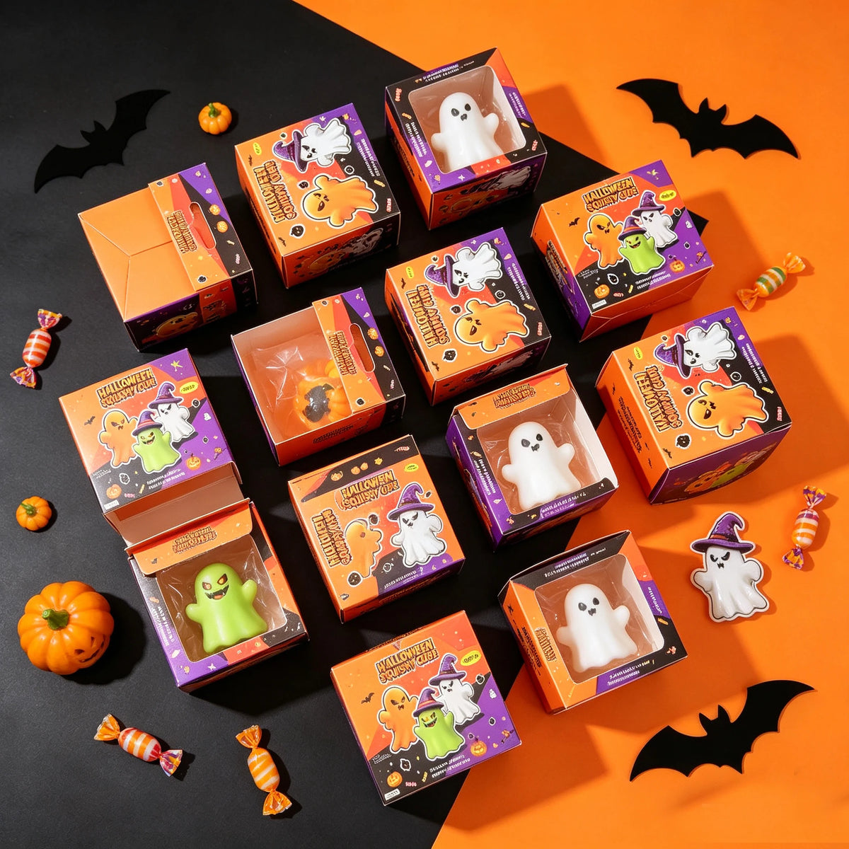 2027 Needoh Baby Boos Halloween Strss Ball Fidget Sensory Toys Press Squeeze Stress Relief Anxiety Squishy Toys for Adults Gifts