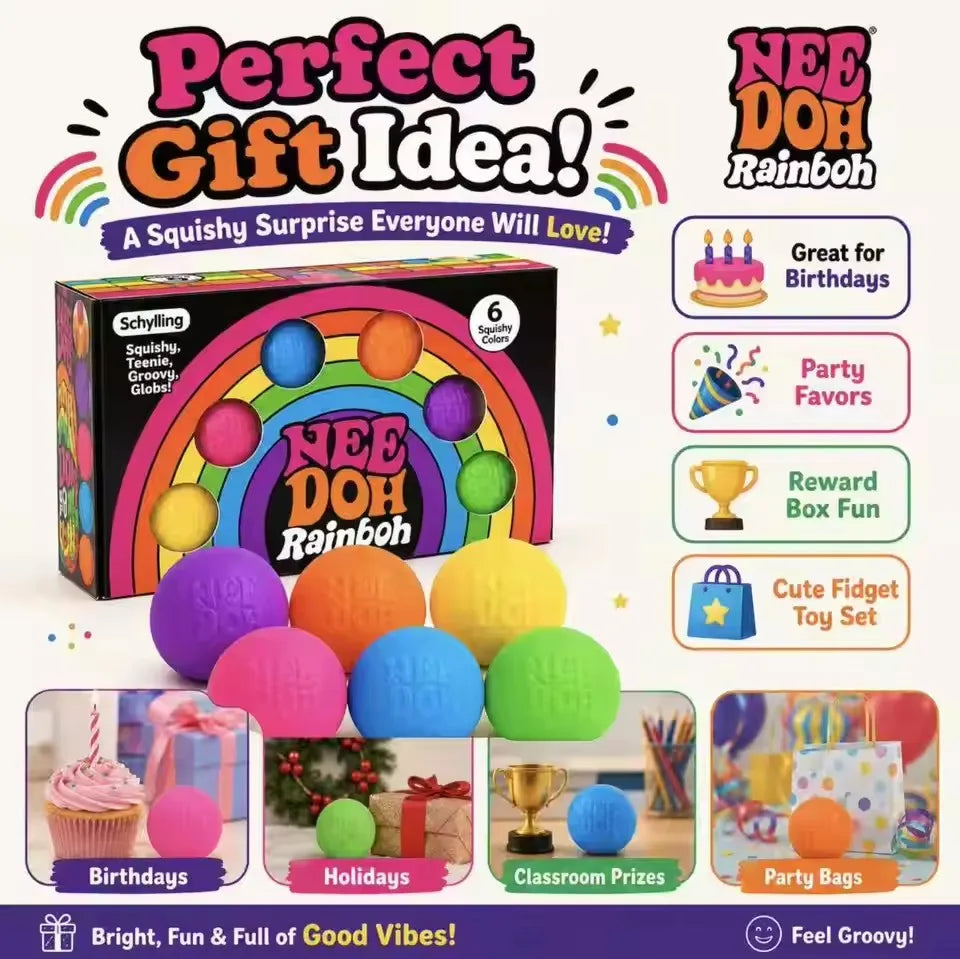 Needoh Mini 4 Pack Series Nice Cube Sensory Toys Stress Pinching Relieving Puzzle Solving Blind Box Gift