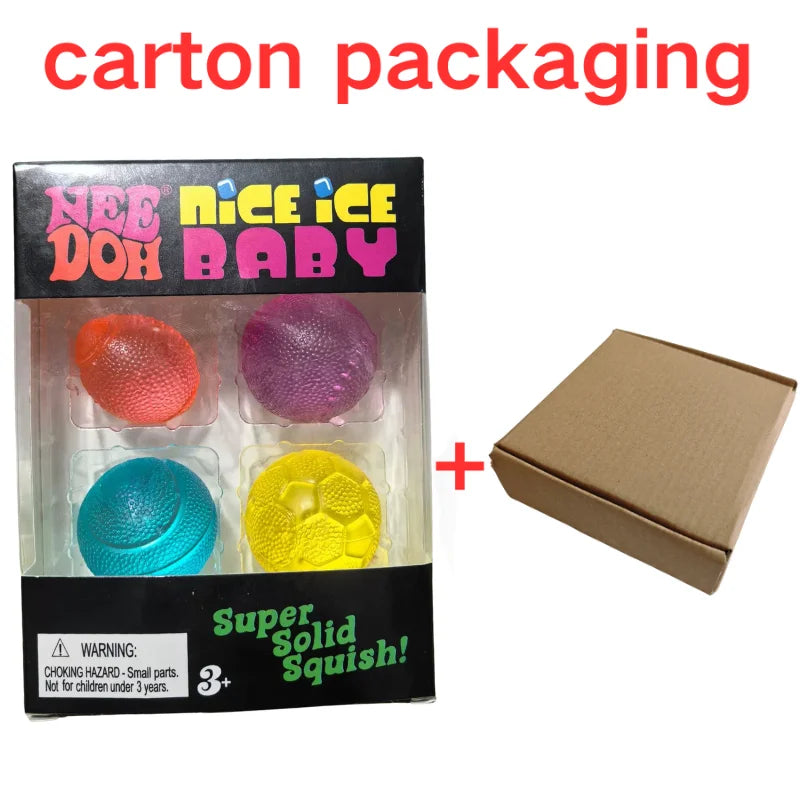 Needoh Mini 4 Pack Series Nice Cube Sensory Toys Stress Pinching Relieving Puzzle Solving Blind Box Gift
