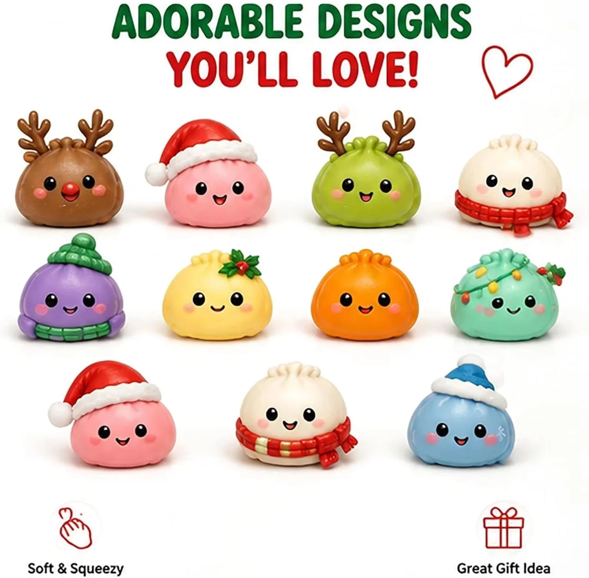 Christmas Squishy Advent Calendar 2026, Fidget Countdown Calendar Surprises Sensory Fidget for Adult Christmas Party Favors Gift