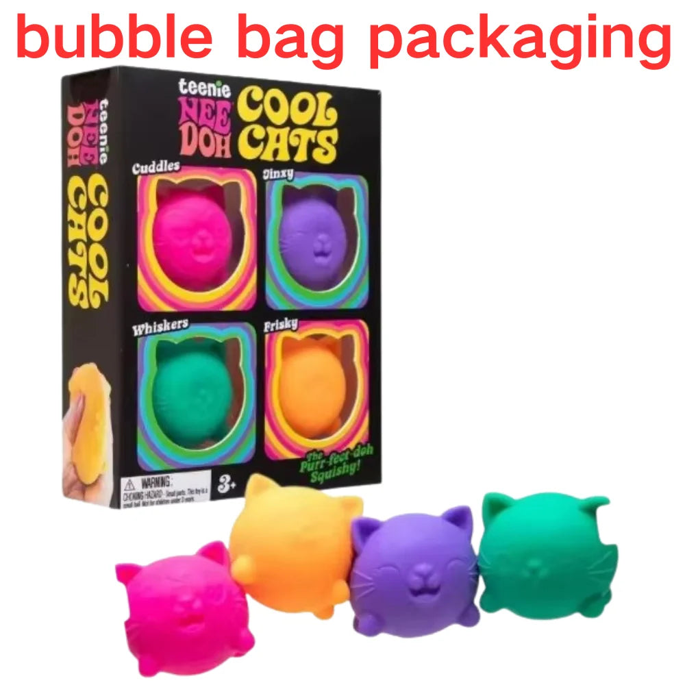 Needoh Mini 4 Pack Series Nice Cube Sensory Toys Stress Pinching Relieving Puzzle Solving Blind Box Gift