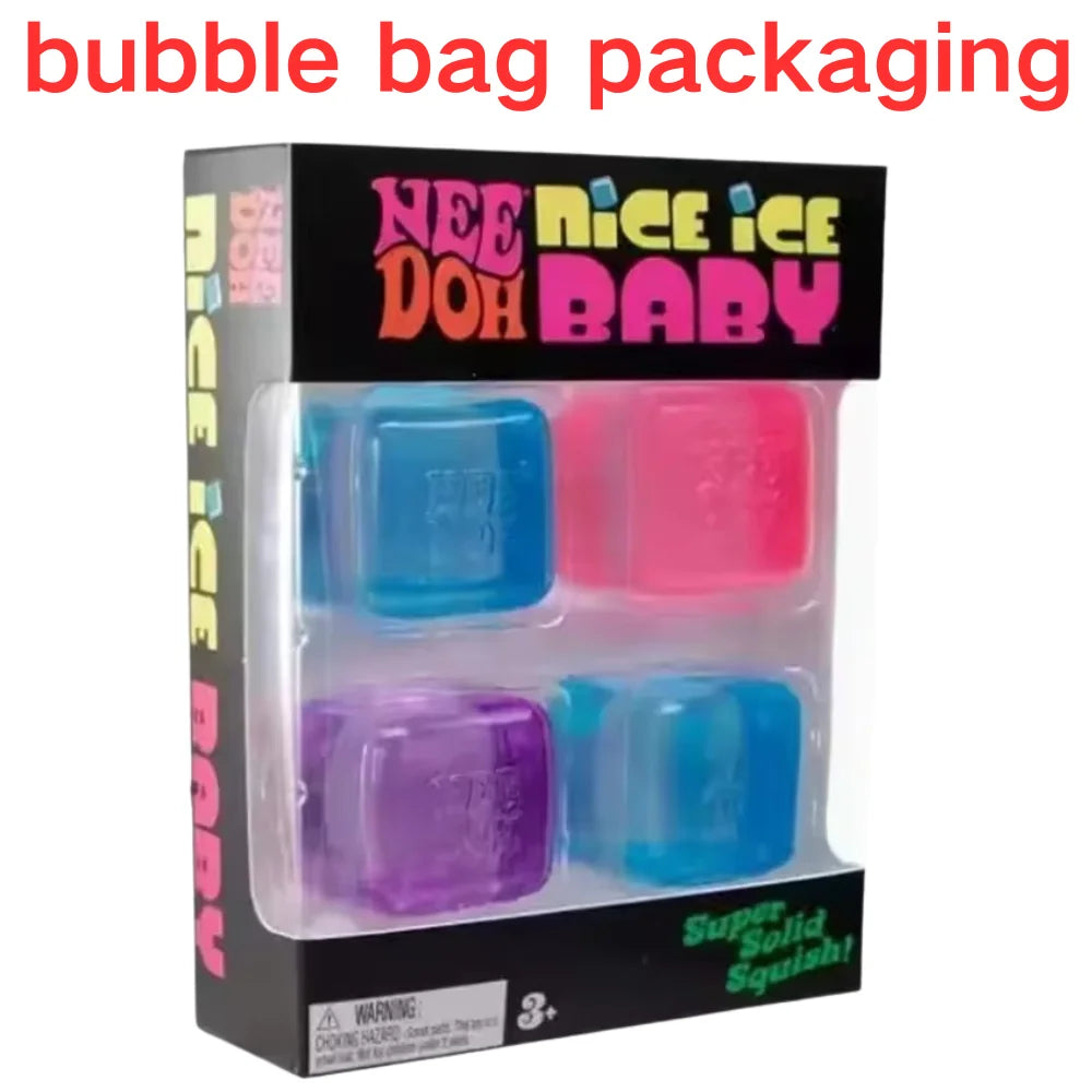 Needoh Mini 4 Pack Series Nice Cube Sensory Toys Stress Pinching Relieving Puzzle Solving Blind Box Gift