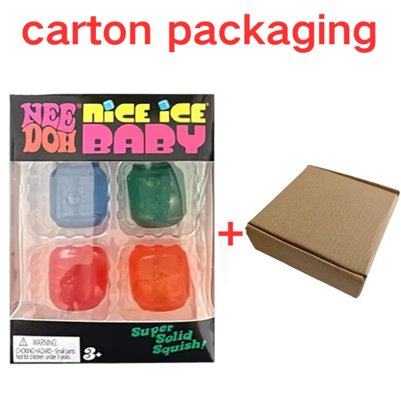Needoh Mini 4 Pack Series Nice Cube Sensory Toys Stress Pinching Relieving Puzzle Solving Blind Box Gift