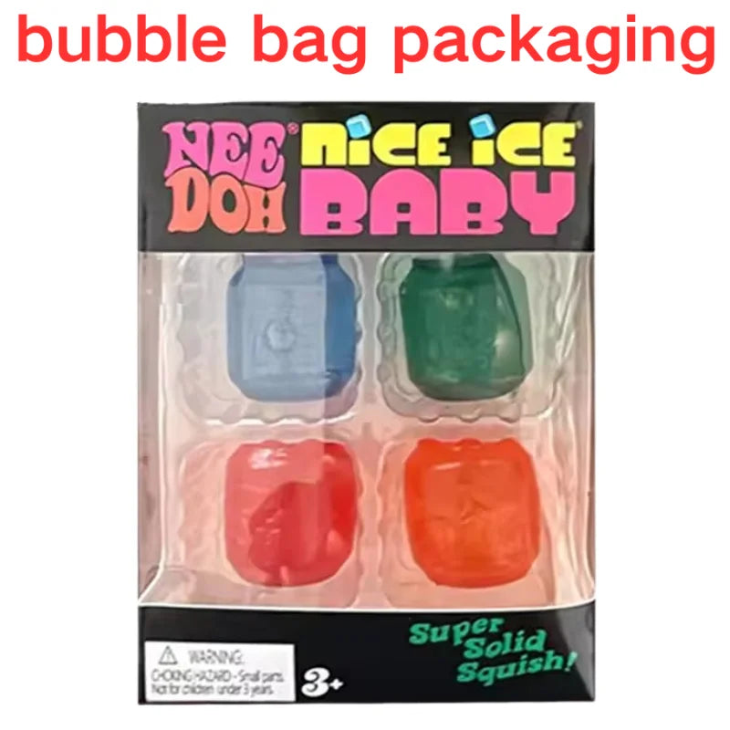 Needoh Mini 4 Pack Series Nice Cube Sensory Toys Stress Pinching Relieving Puzzle Solving Blind Box Gift