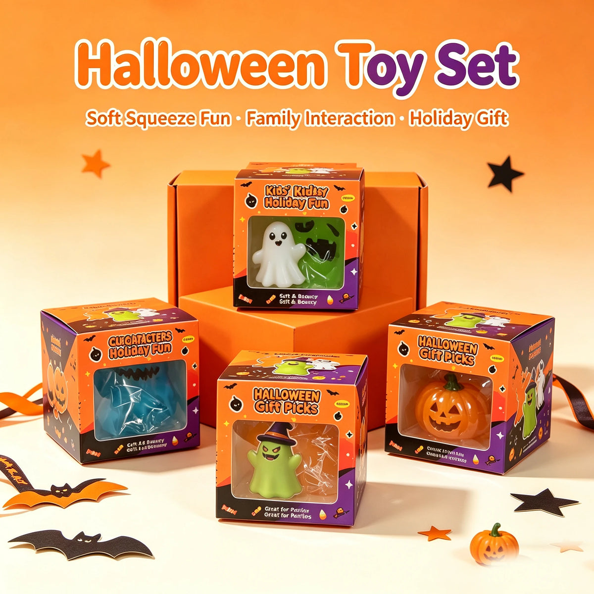 2027 Needoh Baby Boos Halloween Strss Ball Fidget Sensory Toys Press Squeeze Stress Relief Anxiety Squishy Toys for Adults Gifts