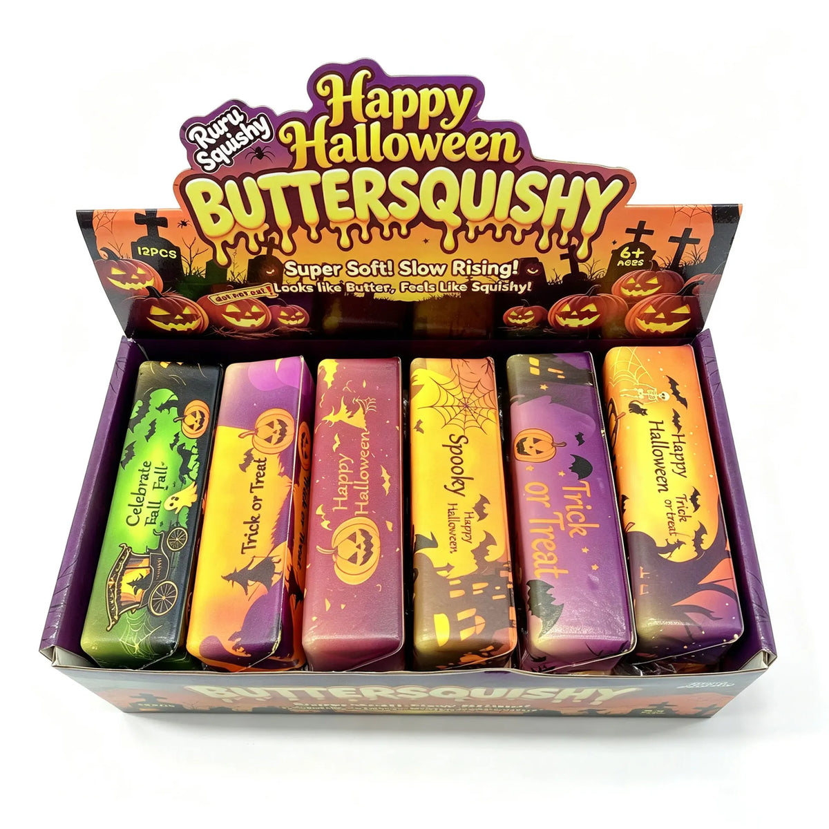 Hot New Ruru Squishy Halloween Butter Stick Slow Rising Stress Relief Sensory Fidget Toy For Adults Party Decoration Gift